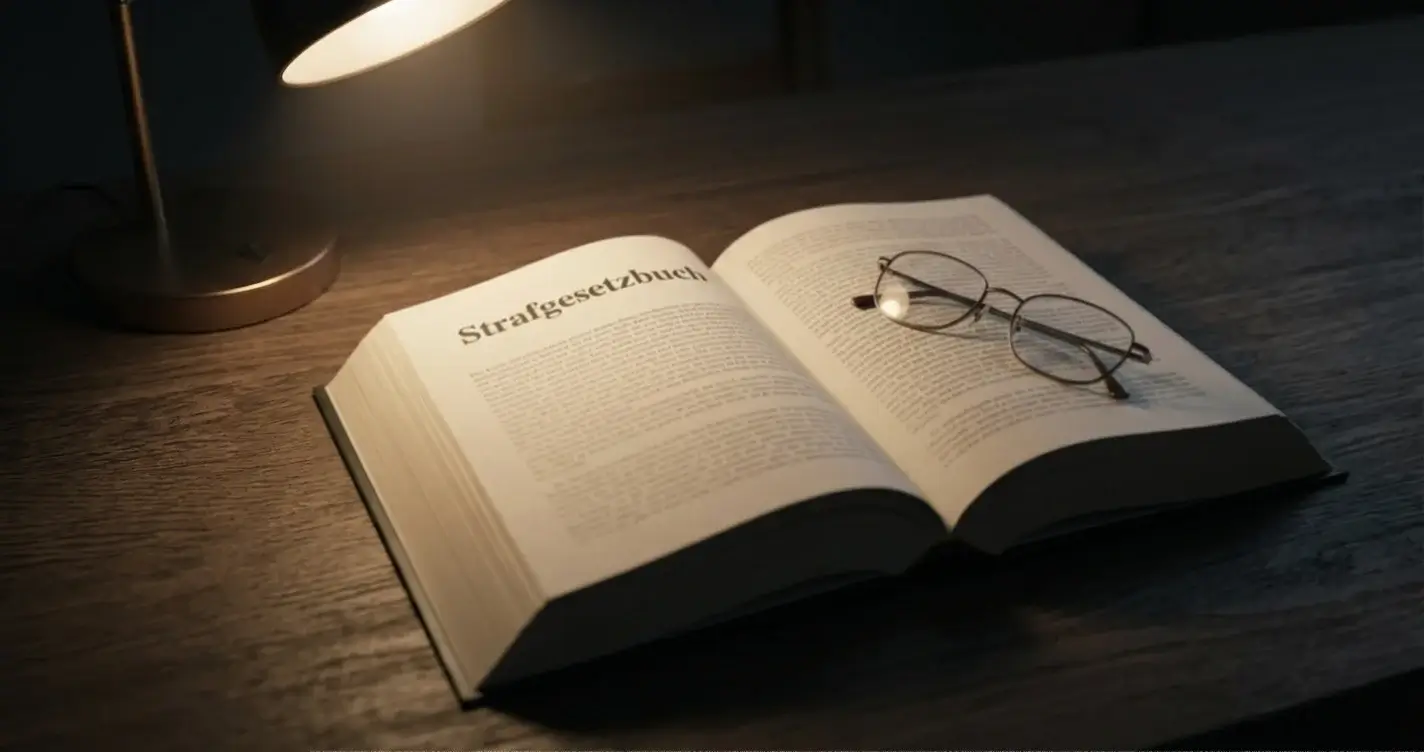 Aufgeschlagenes Strafgesetzbuch mit hervorgehobenem Paragraf 285 zur Beteiligung am unerlaubten Glücksspiel